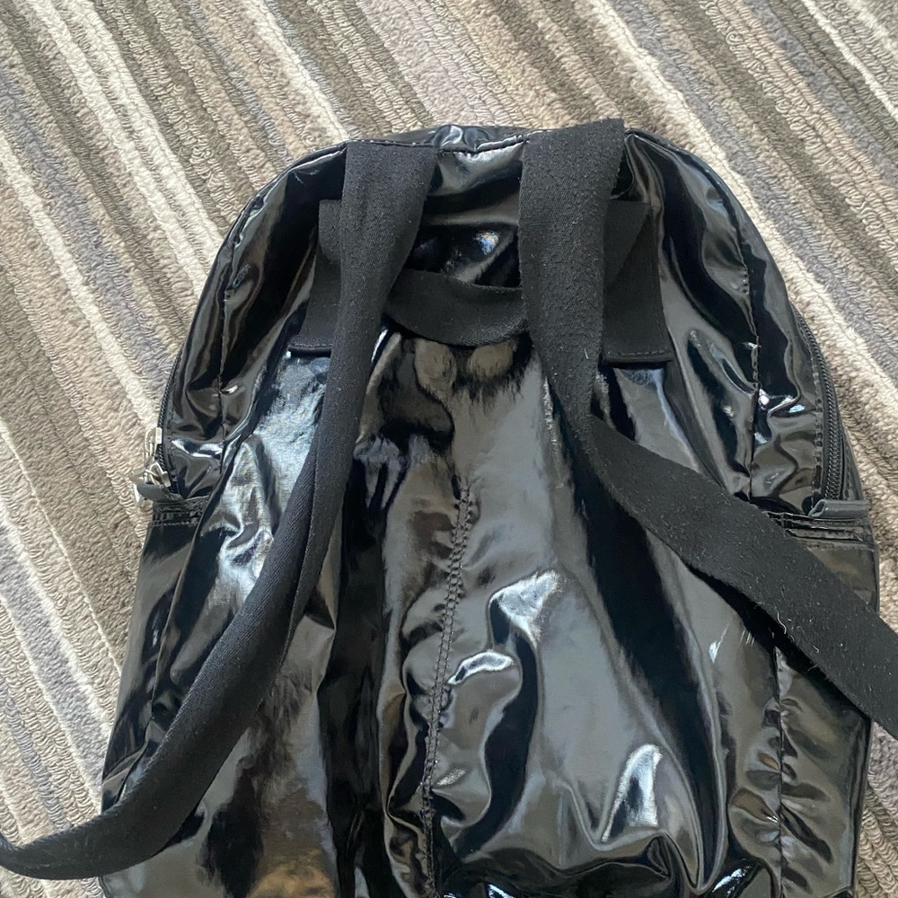 Jack Gomme Lami Black patent backpack